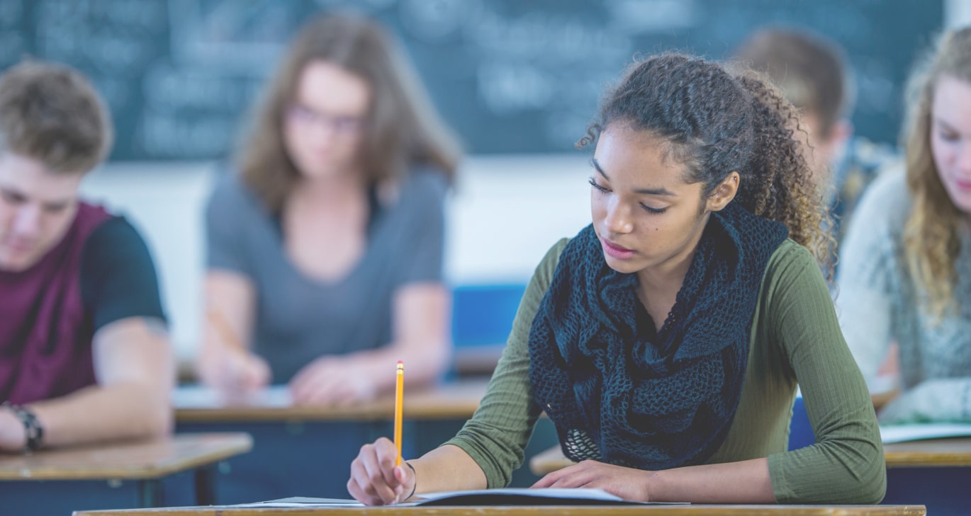 female student at class room